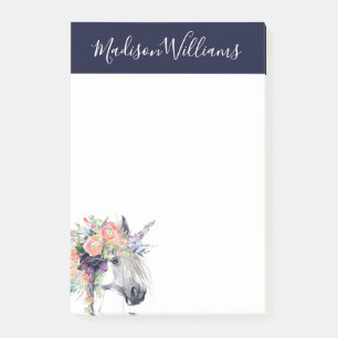 Tillfoga din den kända blommigten klädde Unicorn Post-it Block