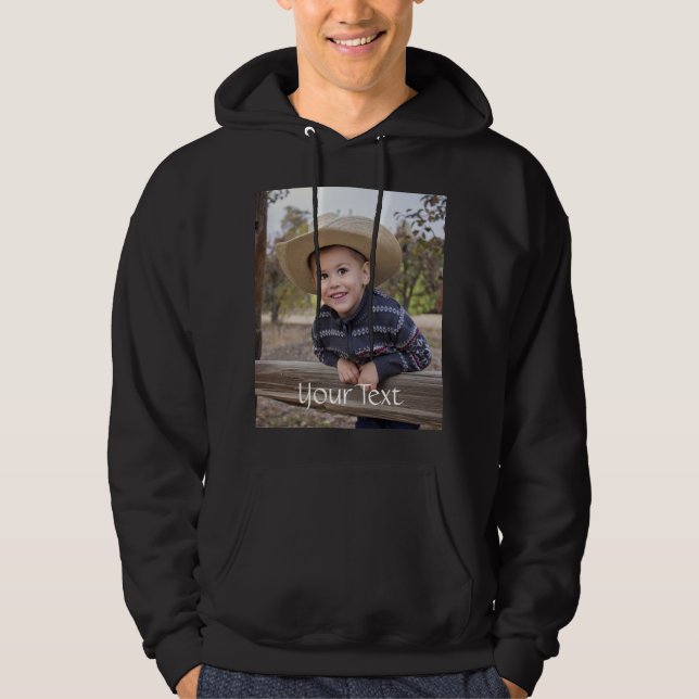 Tillfoga din egna foto och text hoodie (Framsida)