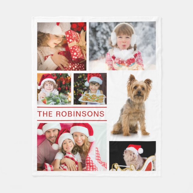 Tillfoga din egna mall för Collage för familjfoto Fleecefilt (Framsidan)