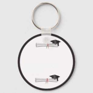 Tillfoga din egna textsvartstudenten Keychain Nyckelring