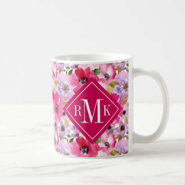 Tillfoga din för sommarvattenfärgen för Monogram | Kaffemugg (Höger)