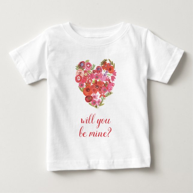 Tillfoga din för vattenfärgblommigten för text | tee shirt (Framsida)