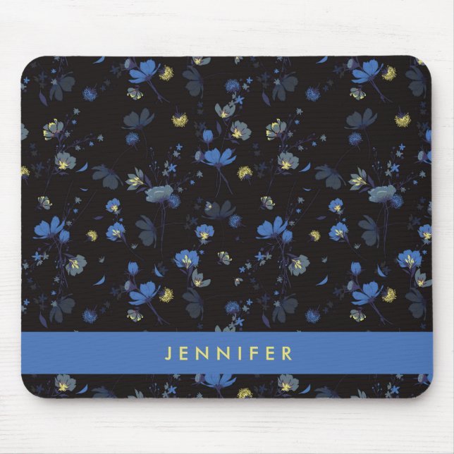 Tillfoga din känd | vind blåste blommönster musmatta (Framsidan)