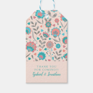 Tillfoga din kända blommigt för Folk konst för Presentetikett