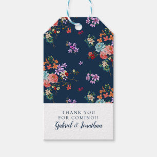 Tillfoga din kända bukett med rosorblommönster presentetikett