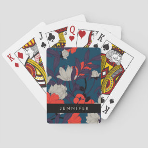 Tillfoga din kända eleganta blått & röda casinokort