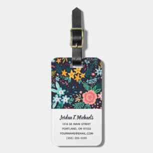 Tillfoga din kända gulliga färgrika blommönster bagagebricka
