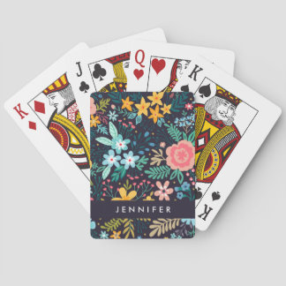 Tillfoga din kända | gulliga färgrika blommönster casinokort