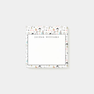 Tillfoga din kända gulliga skogsmarkdjur & post-it block