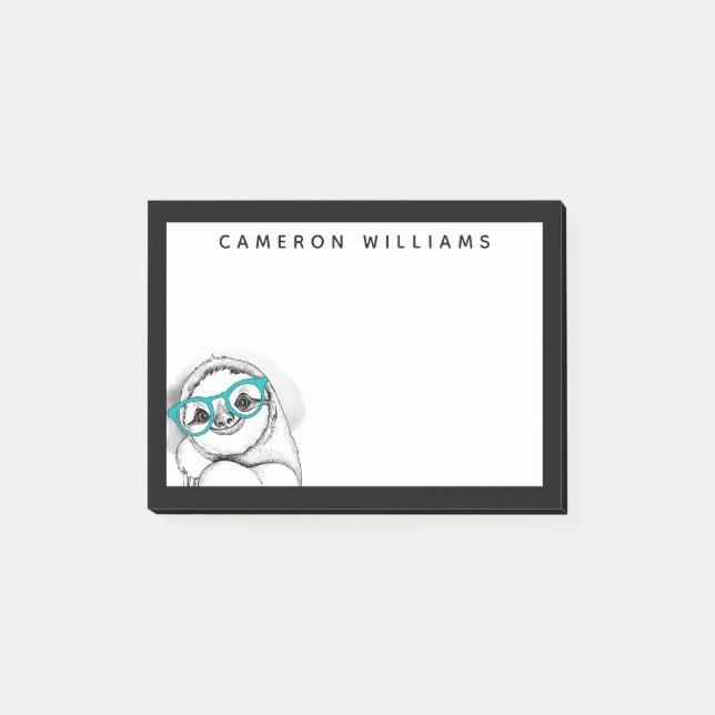 Tillfoga din kända | HipsterSloth Post-it Block (Framsida)