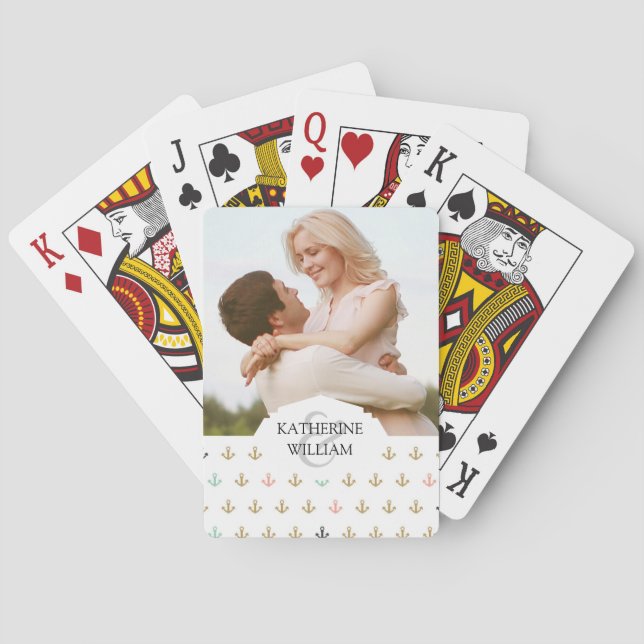Tillfoga din kända | kortkort ankrar mönster spelkort (Baksidan)