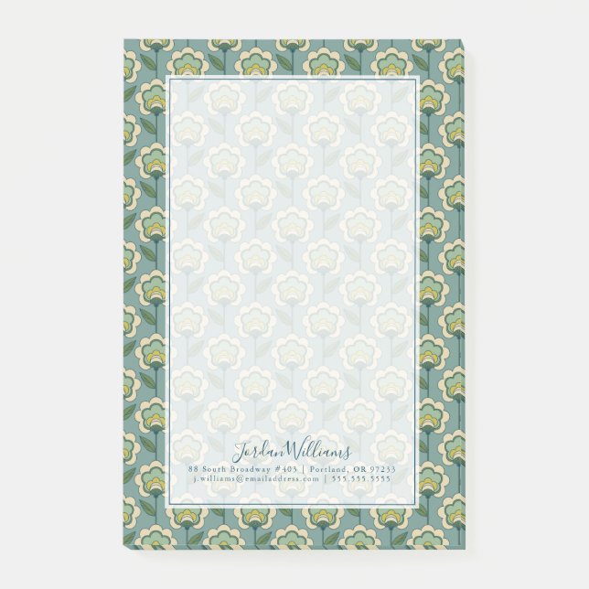 Tillfoga din kända | kricka & gulna blommönstret post-it block (Framsida)