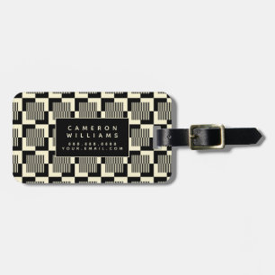Tillfoga din kända Retro svart & garva mönster Bagagebricka