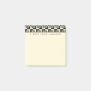 Tillfoga din kända Retro svart & garva mönster Post-it Block