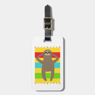 Tillfoga din kända   Sloth på stranden Bagagebricka