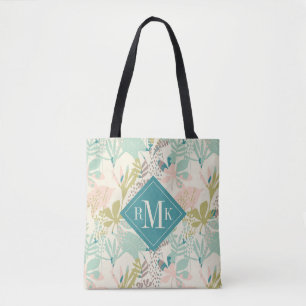 Tillfoga din moderna blommönster för Monogram Tygkasse