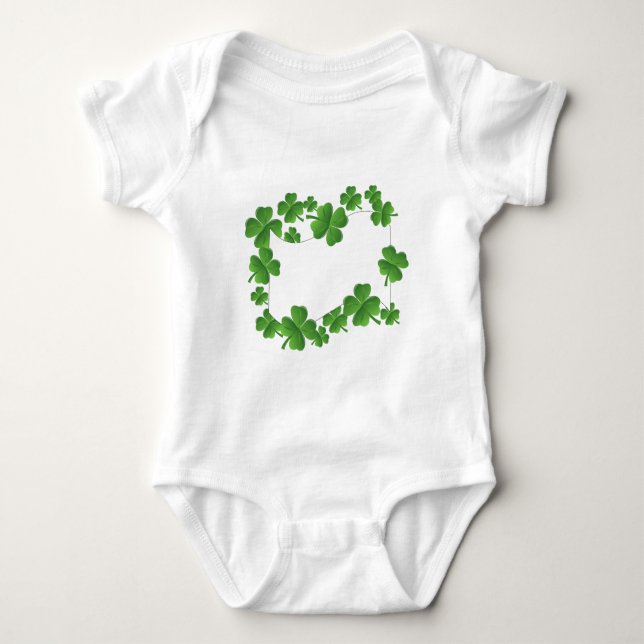Tillfoga din text, shamrockdesign tee shirt (Framsida)