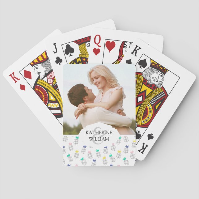 Tillfoga dina kända | abstrakt ananas casinokort (Baksidan)