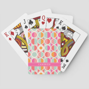 Tillfoga dina kända Retro shock rosa cirklar Casinokort