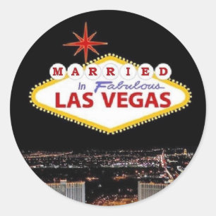 TILLFOGA dina namn! Att gifta sig i den Las Vegas Runt Klistermärke
