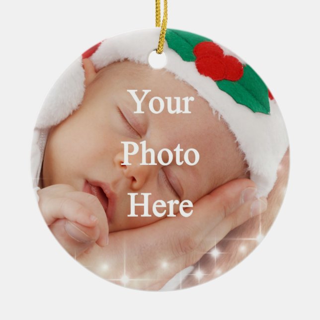 Tillfoga ditt egna foto julgransprydnad keramik (Framsidan)
