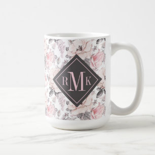 Tillfoga ditt för för klassikerrosor & grått f kaffemugg