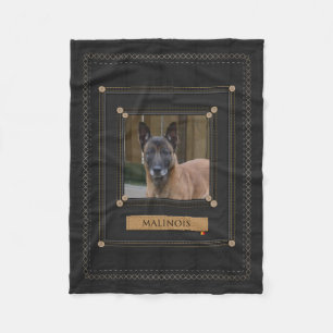Tillfoga ditt foto Malinois - belgisk herde Fleecefilt