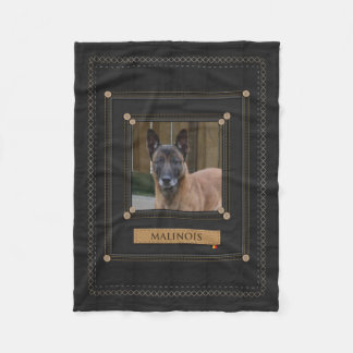 Tillfoga ditt foto Malinois - belgisk herde Fleecefilt