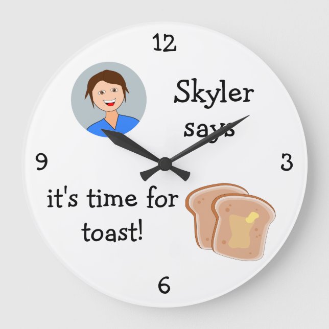 Tillfoga ditt foto: 'Tajma för Toast Stor Klocka (Framsida)