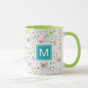 Tillfoga ditt initiala gulliga pastellfärgade mugg