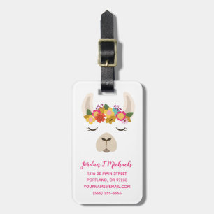 Tillfoga ditt kända alpaca- & blommamönster bagagebricka