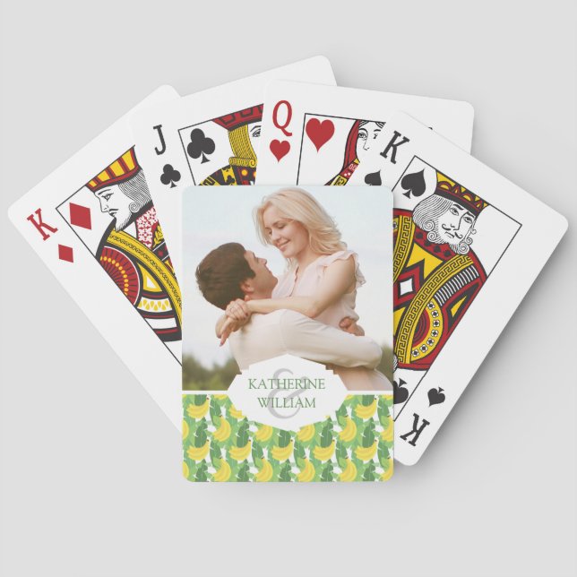 Tillfoga ditt kända | bananlöv och fruktmönster casinokort (Baksidan)