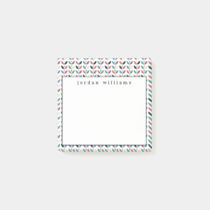Tillfoga ditt kända blom- geometriska mönster post-it block