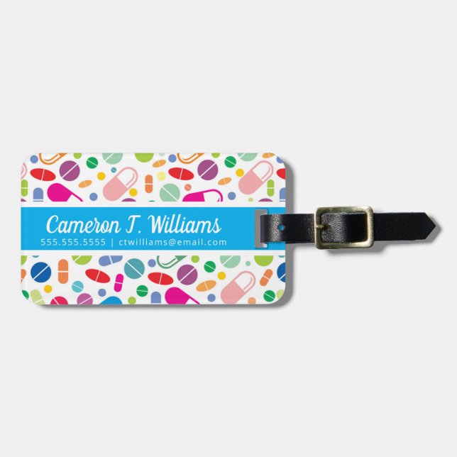 Tillfoga ditt kända | färgrika neondrogmönster bagagebricka (Horisontell Framsida)