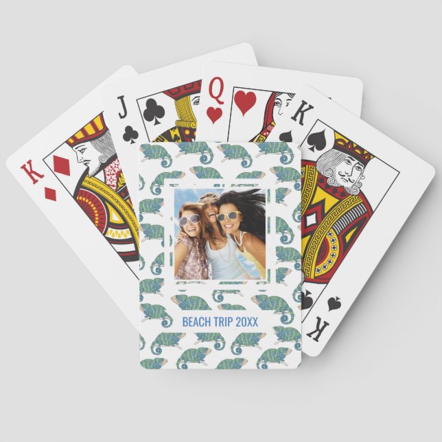 Tillfoga ditt kända | kameleontmönster casinokort (Baksidan)