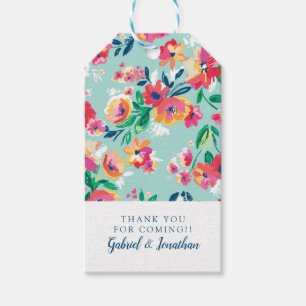 Tillfoga ditt kända målade blommamönster presentetikett