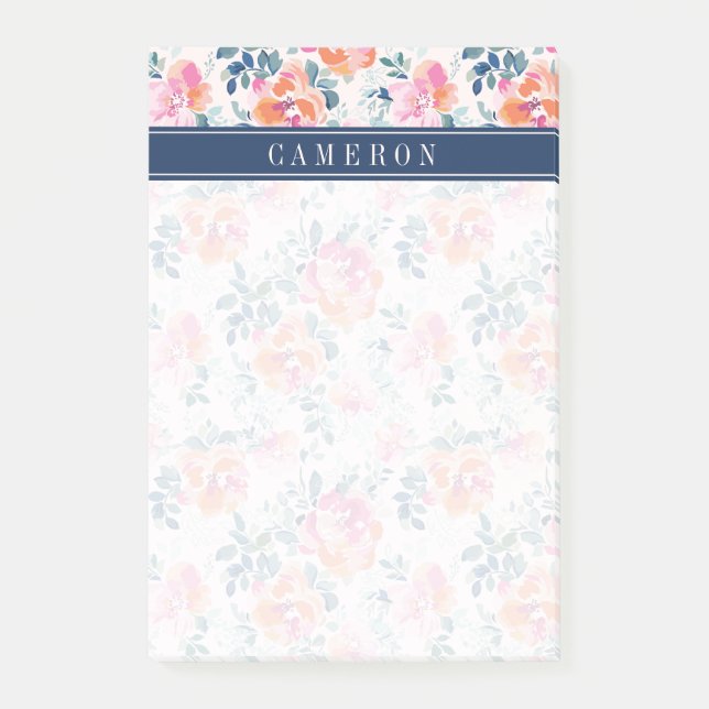 Tillfoga ditt kända | målade romönster post-it block (Framsida)