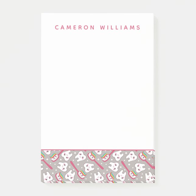 Tillfoga ditt kända mönster för | regnbågetänder post-it block (Framsida)