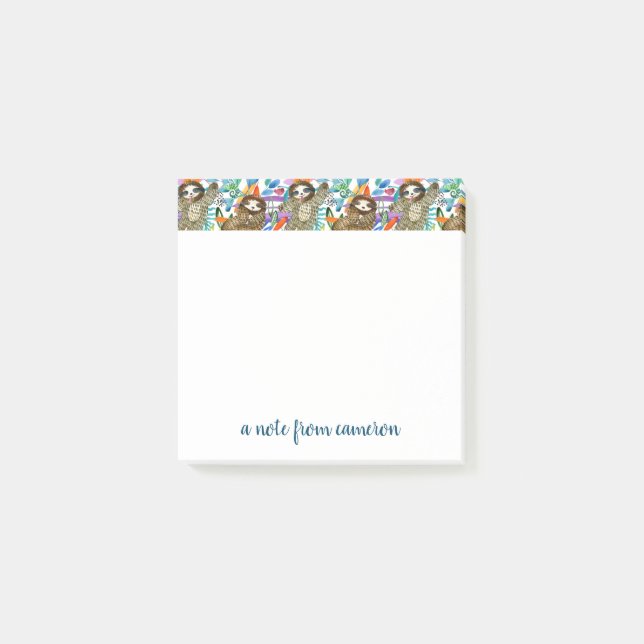 Tillfoga ditt kända mönster för slothen för den | post-it block (Framsida)