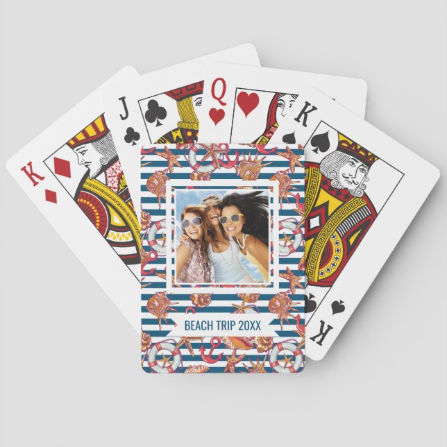 Tillfoga ditt kända | sjöstjärna- och randmönster casinokort (Baksidan)