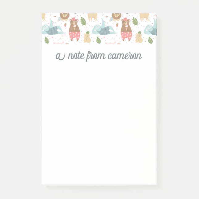 Tillfoga ditt kända | sloth- & vänmönster post-it block (Framsida)