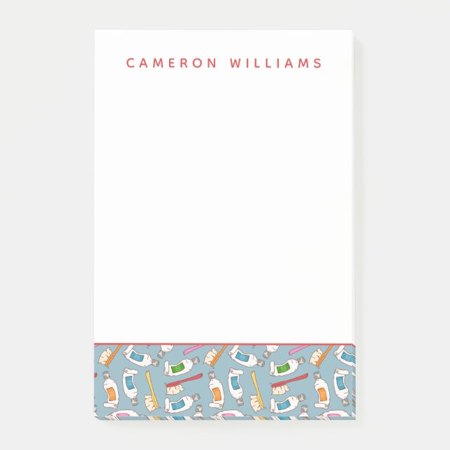 Tillfoga ditt kända | tandborste- & post-it block (Framsida)