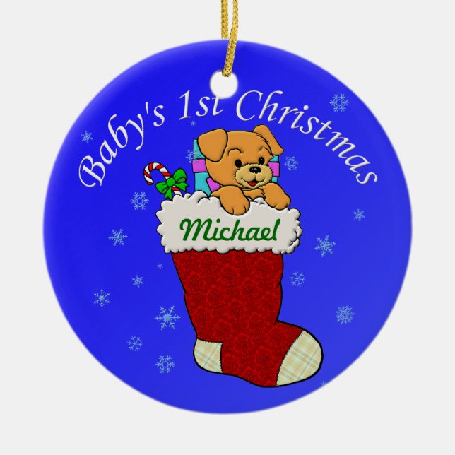 Tillfoga ditt namn julgransprydnad keramik (Framsidan)