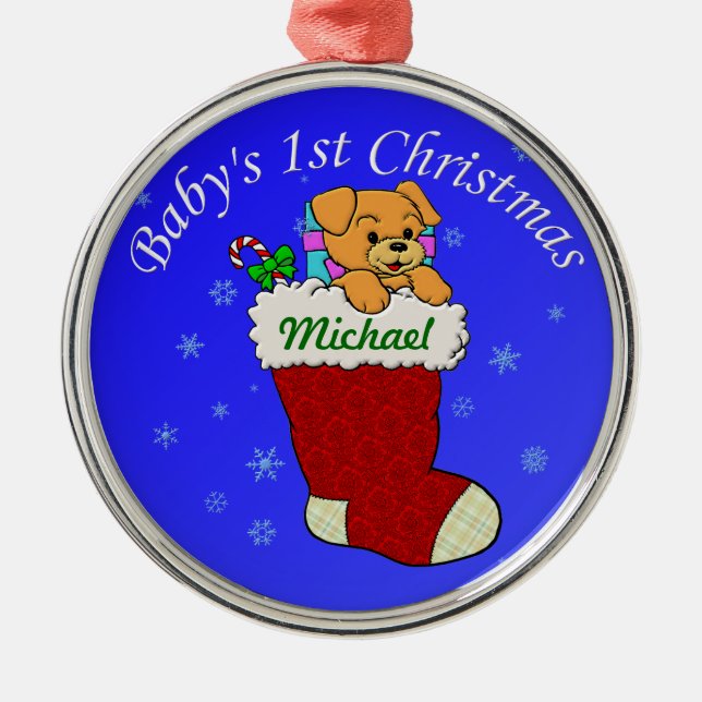 Tillfoga ditt namn julgransprydnad metall (Framsidan)