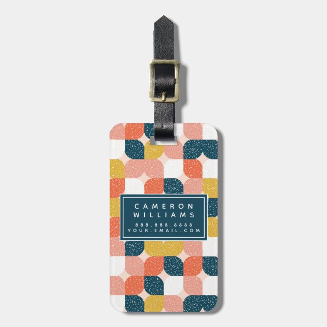 Tillfoga ditt Retro geometriska mönster för känd | Bagagebricka (Vertikal Framsida)