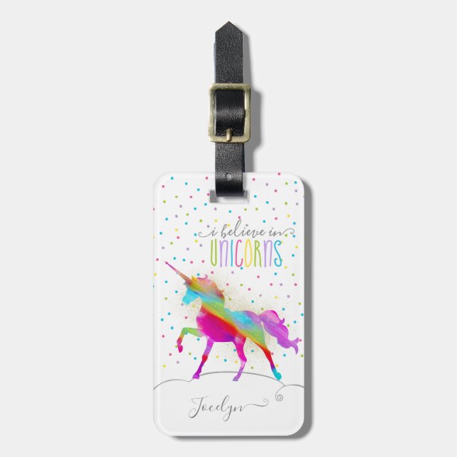 Tillfoga glitter för unicornen för bagagebricka (Vertikal Framsida)