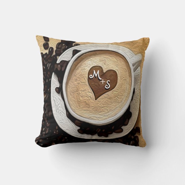 Tillfoga initialerkaffe kudde (Framsida)