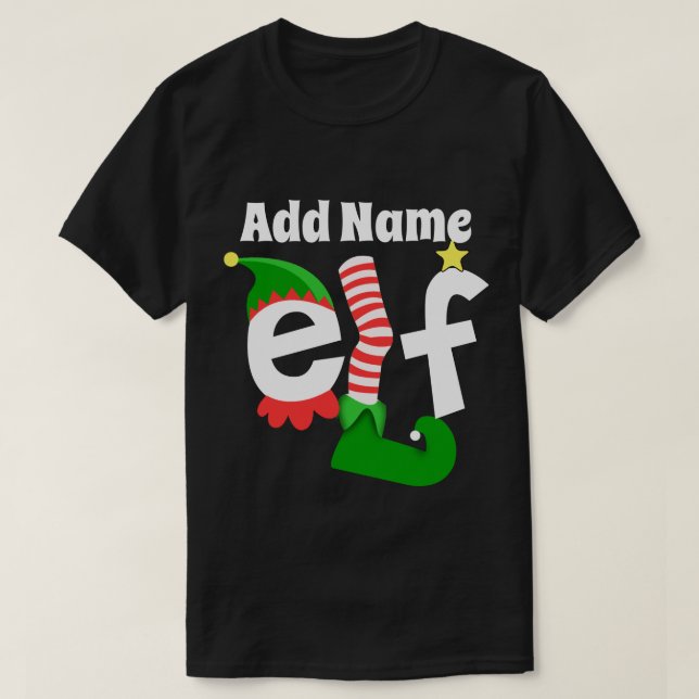 Tillfoga namn den skräddarsy älvajulen - t shirt (Design framsida)