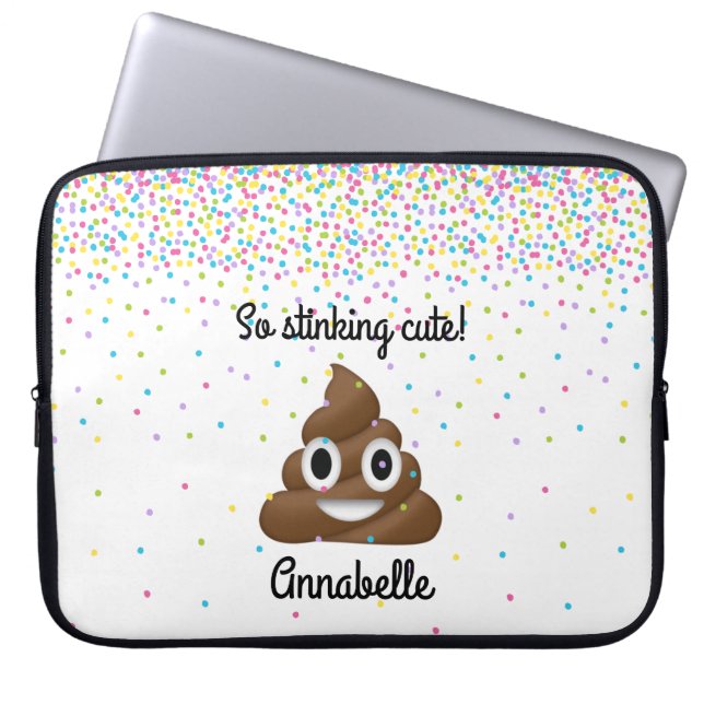 Tillfoga namn till personligpoopen Emoji Laptop Sleeve (Framsidan)