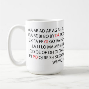 TILLFOGAD NY ORD för NY "för 2 brevord" för ord Kaffemugg